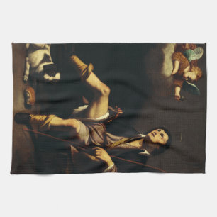 Saint Roch and the Angel by Guy François Kitchen Towel