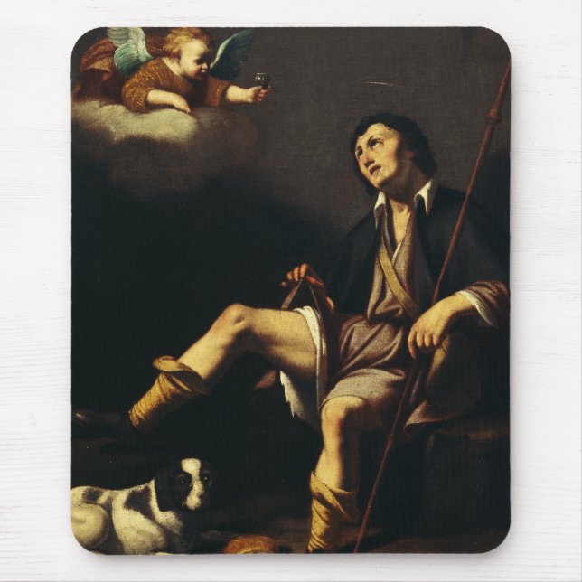 Saint Roch and the Angel by Guy François Mouse Pad (Front)