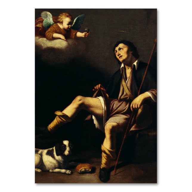 Saint Roch and the Angel by Guy François Table Number (Front)