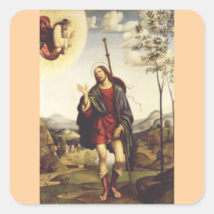 Saint Roch by Francesco Francia Square Sticker