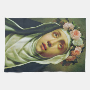 Saint Rose of Lima by Francesco de Mura Kitchen Towel