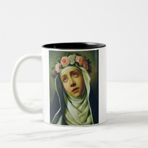 Saint Rose of Lima by Francesco de Mura Two-Tone Coffee Mug