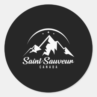 Saint-sauveur Canada Ski Resort Skiing Snowboardin Classic Round Sticker