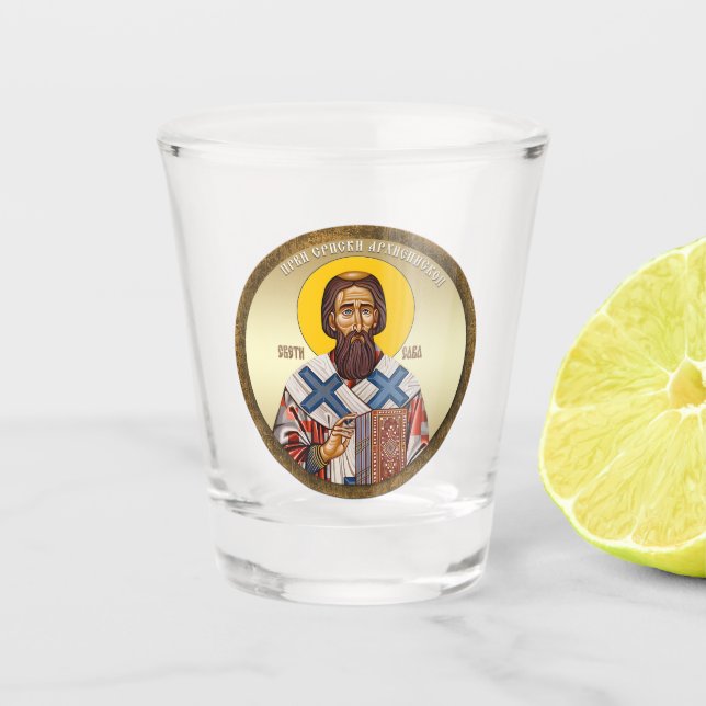 Saint Sava of Serbia Shot Glass (Front)