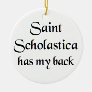 saint scholastica coffee mug ceramic ornament