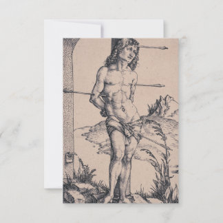 Saint Sebastian Graphic Line Art Holy Card