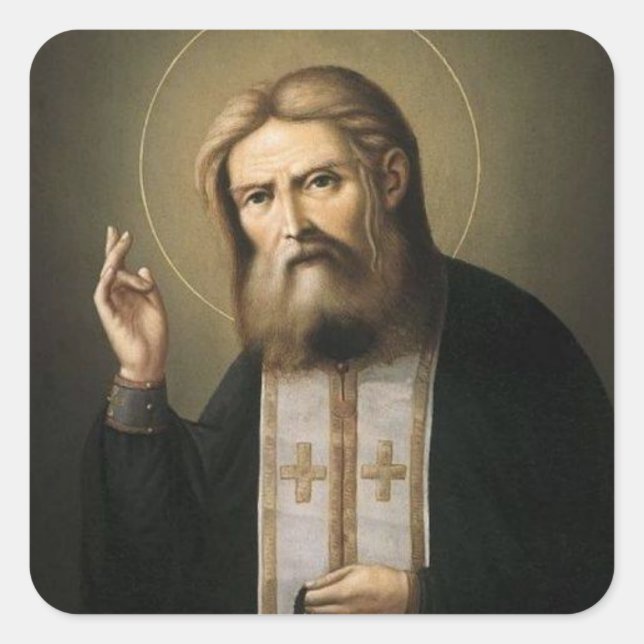 Saint Seraphim of Sarov Square Sticker (Front)