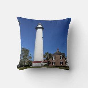 Saint Simons Island Lighthouse photo on a  Throw Pillow