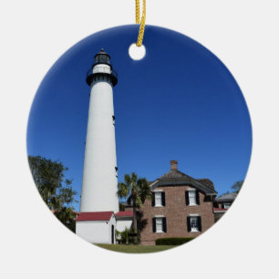 Saint Simons Island Picture created into a Ceramic Ornament