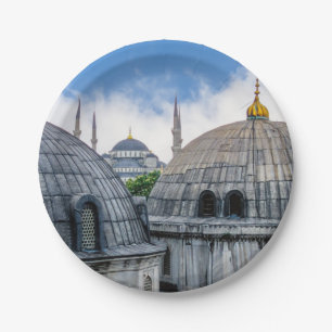 Saint Sophie Cathedral and Blue Mosque - Istanbul Paper Plate