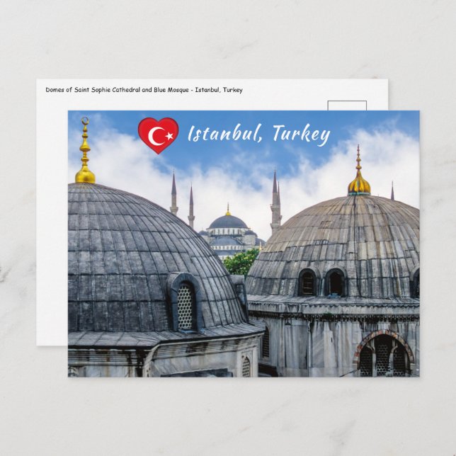Saint Sophie Cathedral and Blue Mosque - Istanbul Postcard (Front/Back)