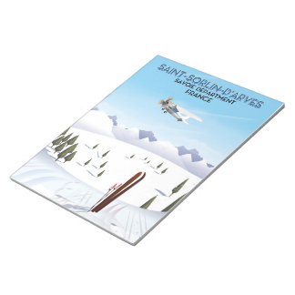 Saint-Sorlin d'Arves France ski poster Notepad