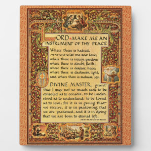 Saint St.Francis of Assisi Simple Prayer For Peace Plaque