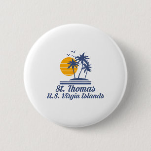 Saint St Thomas Us Virgin Islands Beach Caribbean 2 Inch Round Button