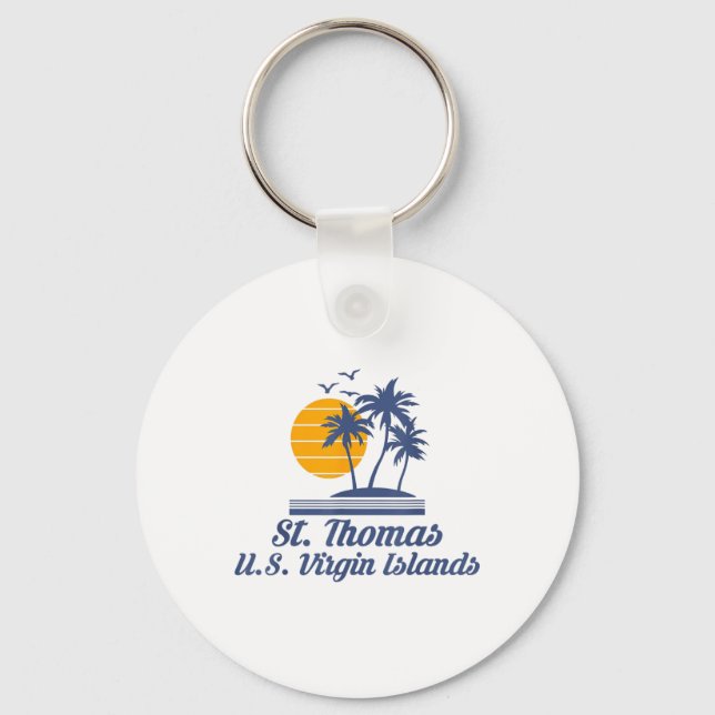 Saint St Thomas Us Virgin Islands Beach Caribbean  Keychain (Front)
