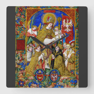 Saint Stanislaus Bishop and Martyr Square Wall Clock