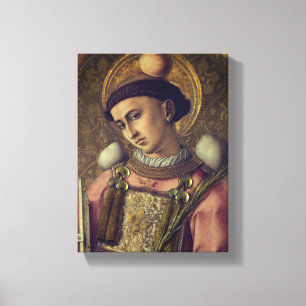 Saint Stephen (by Carlo Crivelli, 1476) Canvas Print