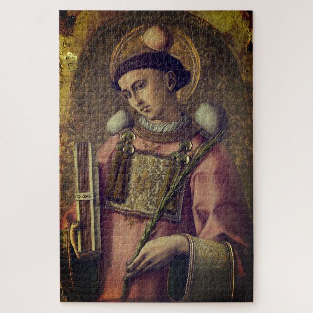 Saint Stephen (by Carlo Crivelli, 1476) Jigsaw Puzzle (Vertical)