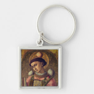 Saint Stephen (by Carlo Crivelli, 1476) Keychain