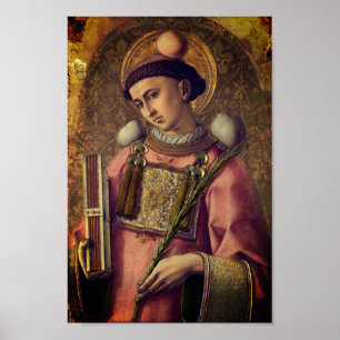 Saint Stephen (by Carlo Crivelli, 1476) Poster