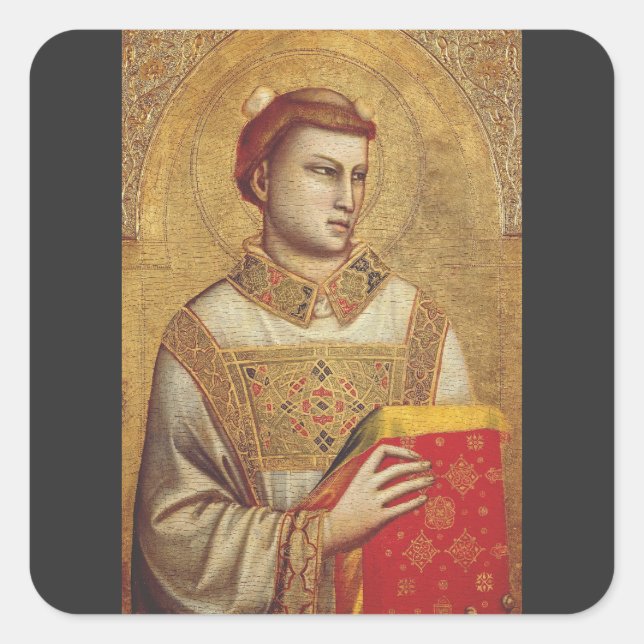 Saint Stephen by Giotto Square Sticker (Front)