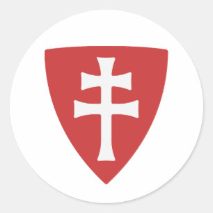 saint stephen hungarian cross symbol hungary king  classic round sticker