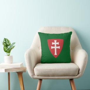 saint stephen hungarian cross symbol hungary king  throw pillow