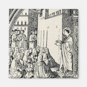 Saint Stephen Preaching by Fra Angelico Magnet