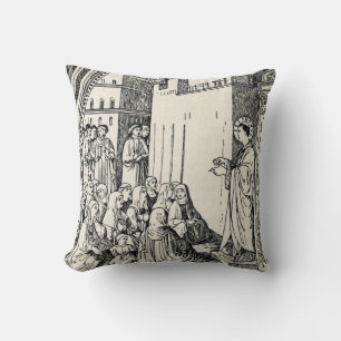Saint Stephen Preaching by Fra Angelico Throw Pillow