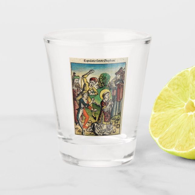 Saint Stephen Protomartyr First Martyr Shot Glass (Front)