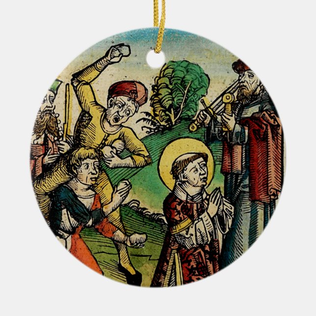 Saint Stephen the Protomartyr Fine Art Iconography Ceramic Ornament (Front)