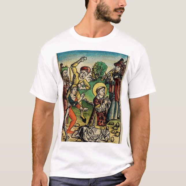 Saint Stephen the Protomartyr Fine Art Iconography T-Shirt (Front)