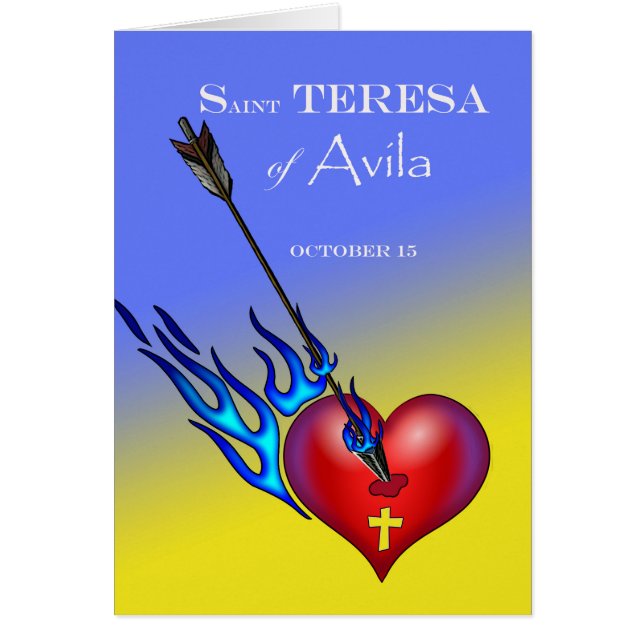 Saint Teresa d'Avila Fête, coeur et flèche (Devant)