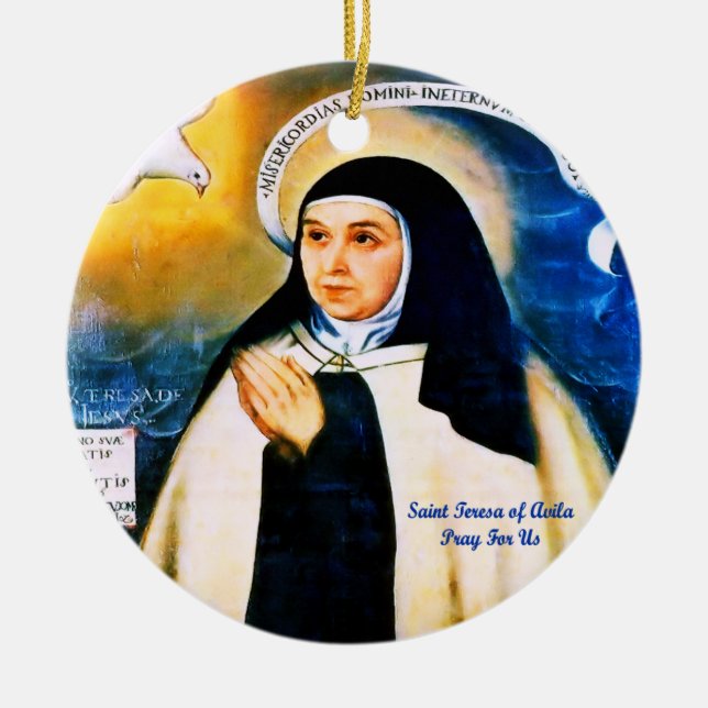 Saint Teresa of Avila Ceramic Ornament (Front)