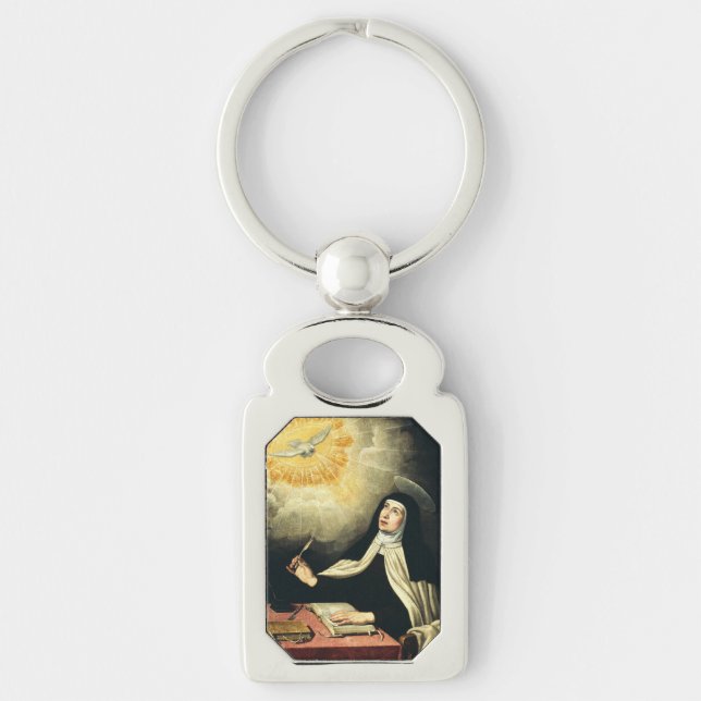 Saint Teresa of Avila Mystic of Fire Art  Keychain (Front)