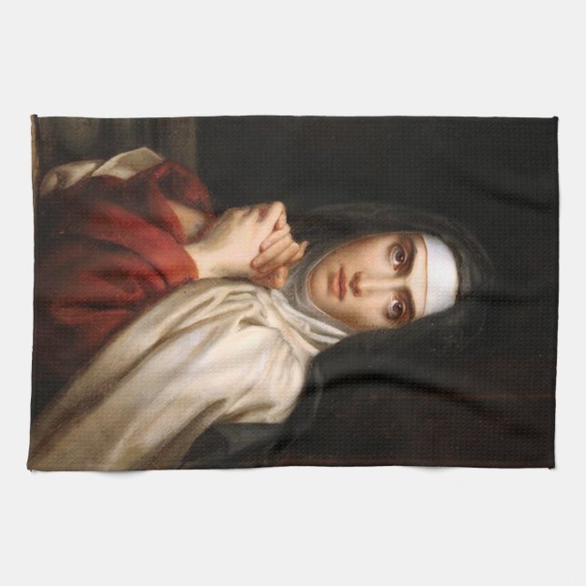 Saint Teresa of Jesus Kitchen Towel (Horizontal)