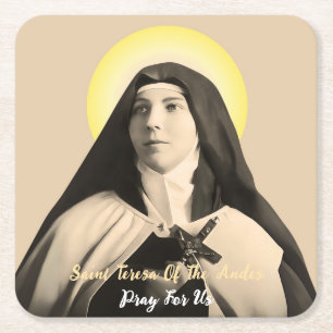 SAINT TERESA OF THE ANDES SQUARE PAPER COASTER