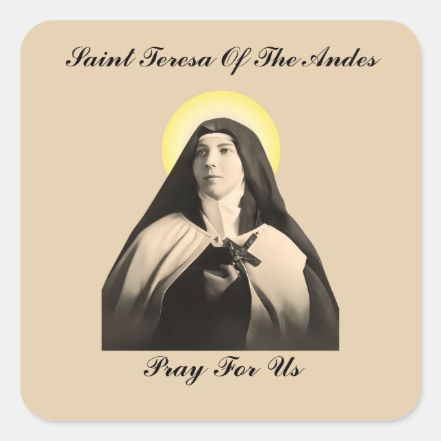 SAINT TERESA OF THE ANDES SQUARE STICKER (Front)