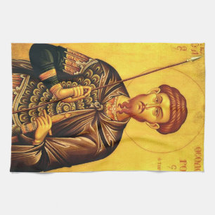 Saint Theodore Tiron orthodox icon Kitchen Towel