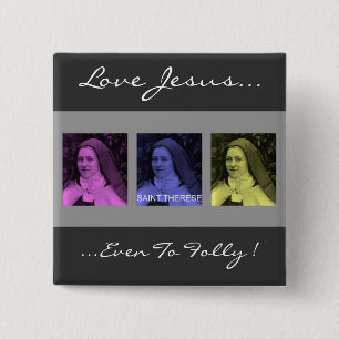 Saint Therese 2 Inch Square Button