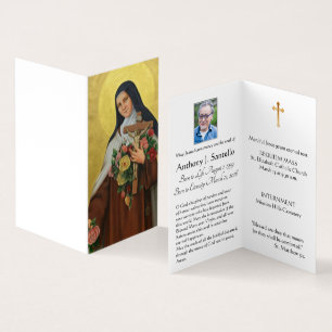 Saint Therese Funeral Prayer Memorial Carte Sainte