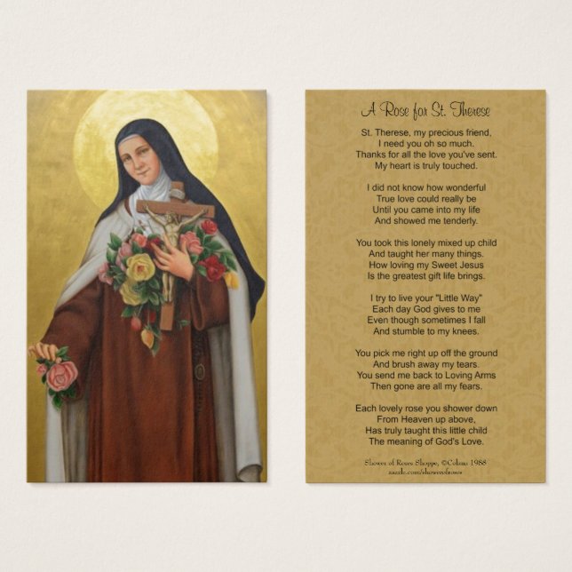 Saint-Thérèse, le petit poème aux fleurs (Devant & derrière)