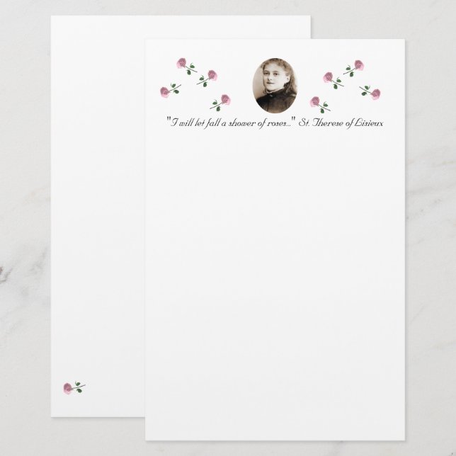 Saint Therese of Lisieieux Stationery (Front/Back)