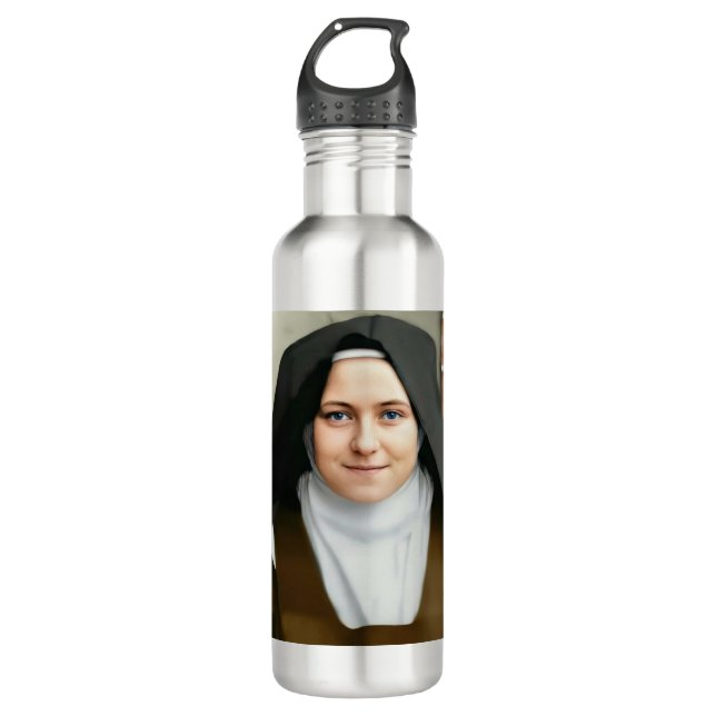 saint therese of lisieux 710 ml water bottle (Front)