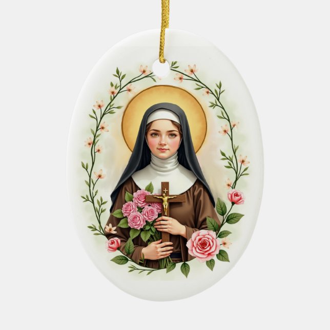 Saint Therese of Lisieux Catholic Ornament (Front)