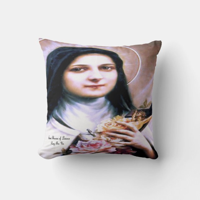 Saint Therese of Lisieux Throw Pillow (Front)