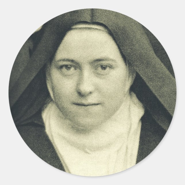 Saint Therese of the Child Jesus and the Holy Face Classic Round Sticker (Front)
