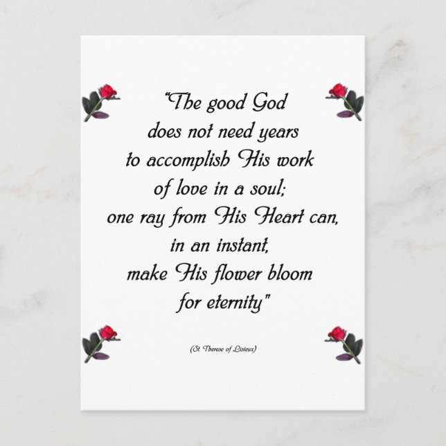 Saint Therese Quote Postcard (Front)