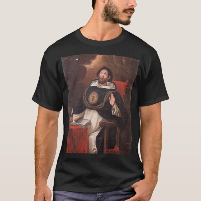 Saint Thomas Aquinas By Luis Munoz Lafuente T-Shirt (Front)