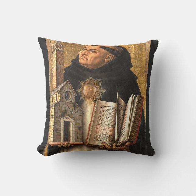 Saint Thomas Aquinas Doctor of Truth Throw Pillow (Front)